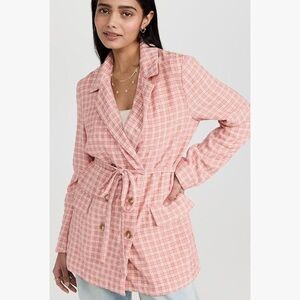 Free People Pink and white  Blazer